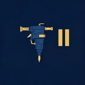 Rock drill pause symbol illustration