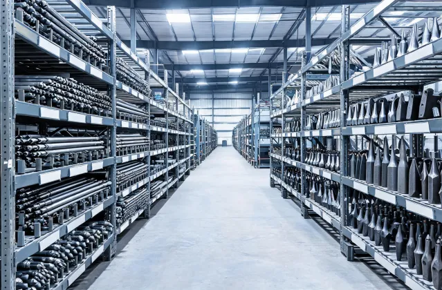 Regional parts hub shelving rock drill consumables