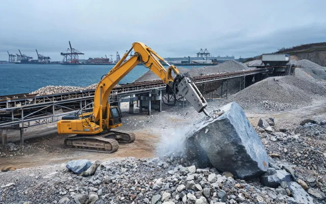 Port stockyard rock breaking